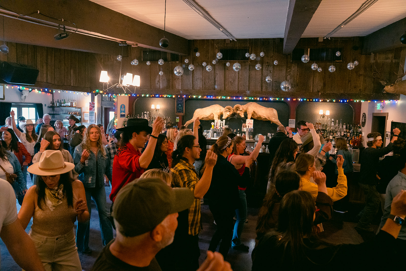 A full room dancing at the Hoedown Throwdown